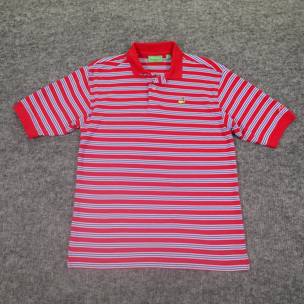 Masters‎ Collection Golf Polo Shirt XL Youth Red Striped Augusta National Kids